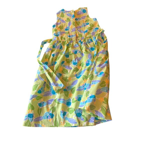 Lilly Pulitzer Green‎ & Blue Floral Sleeveless Girls Dress Size 6 Lined - Picture 5 of 5